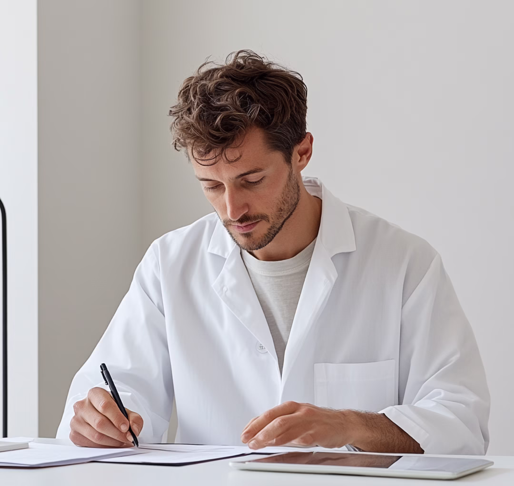 Doctor in white coat with stethoscope
